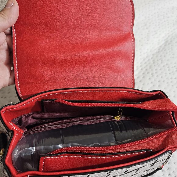 Neiman Marcus Plaid Twist Lock Red Bear Purse - Picture 4 of 4